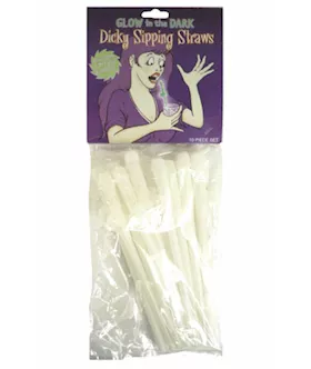 Bp Glow Dicky Drink Straws 10 Per Unit