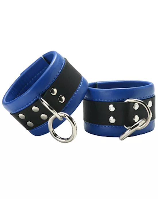 Blue Mid-level Leather Wrist Restraint