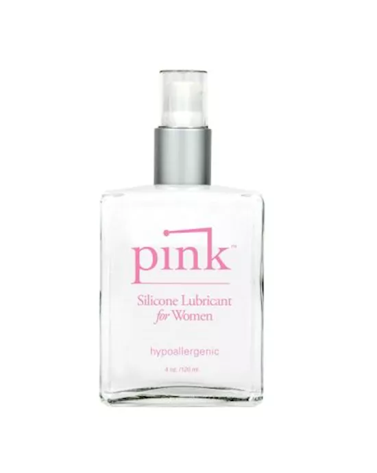 Pink Silicone Lubricant4 oz Glass Bottle