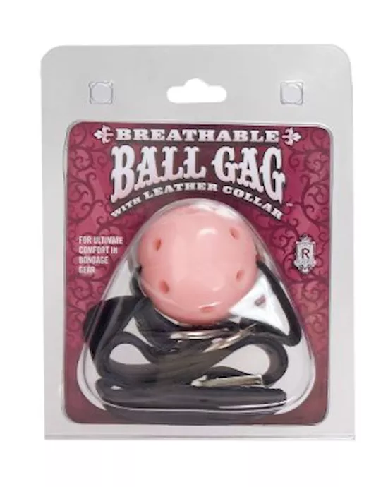 Breathable Ball Gag with Leather Collar
