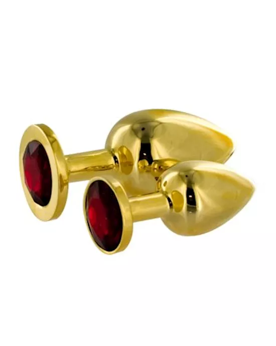 Gold Butt Plug with Ruby Gem