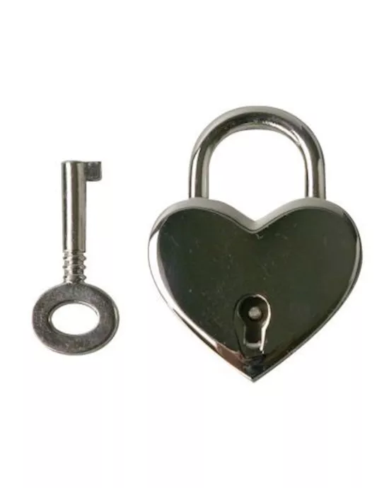 Heart Shaped Nickle Polished Padlock