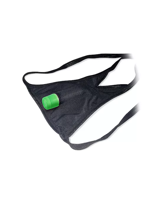 Glow In The Dark Vibrating Crotchless Panty and Pasties Set Bitch