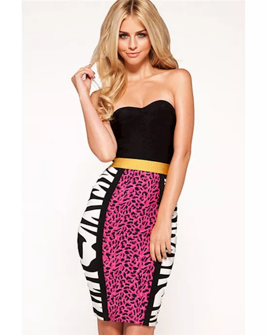 animal print bandage dress