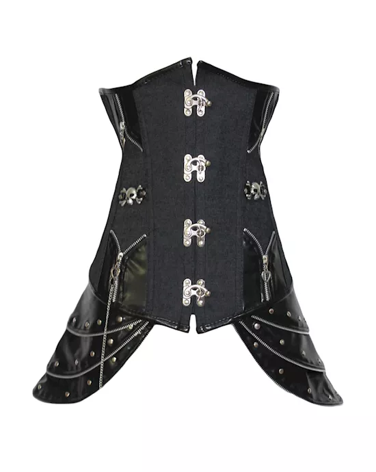 black jacquard underbust corset