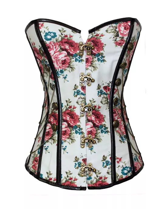 floral thumbnail stud military inspired corset