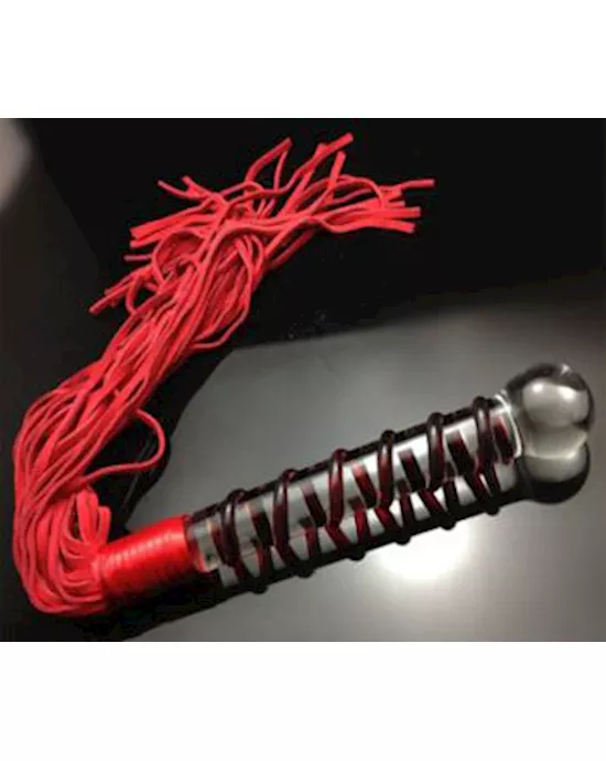 Whip Me Red Glass Dildo Whip