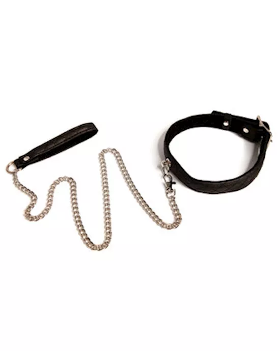 Bettie Page Collar Me Collar and Lead Set Black