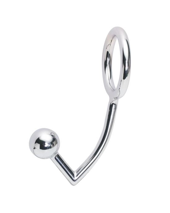 Metal Cock Ring With Anal Bead