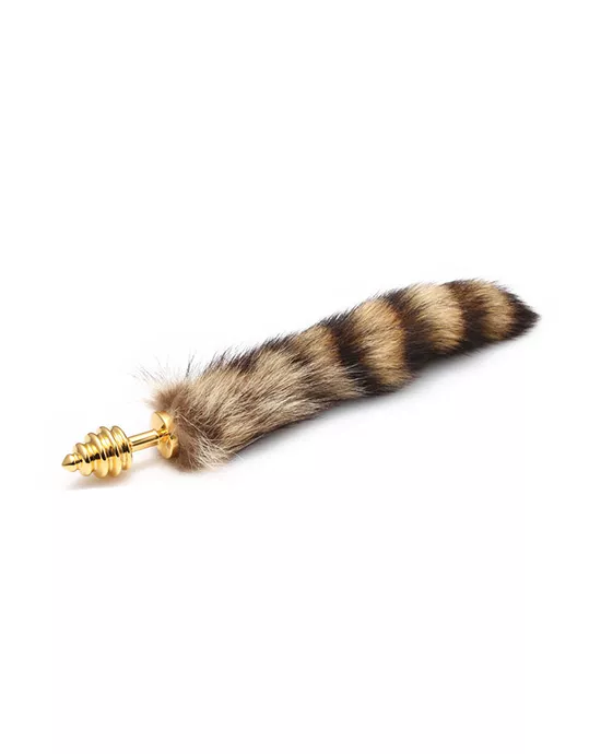Ribbed Fox Tail Butt Plug