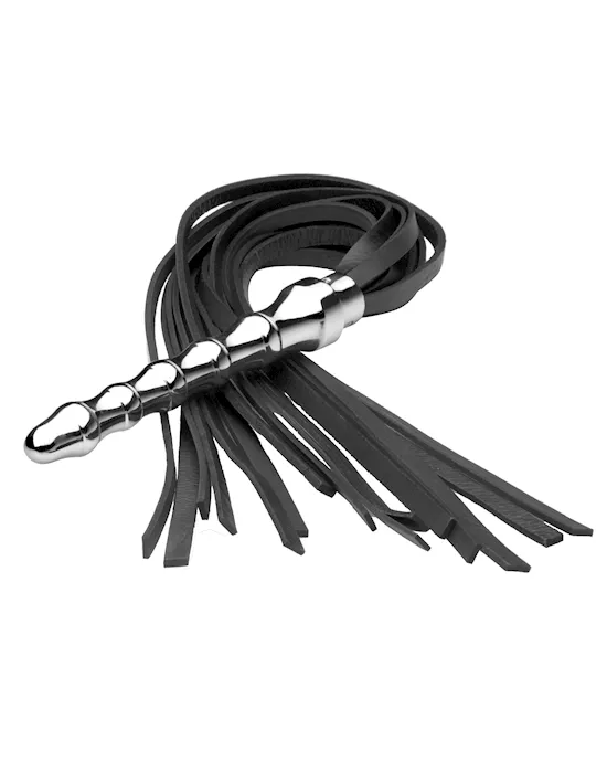 Steel Handle Heavy Tail Leather Flogger