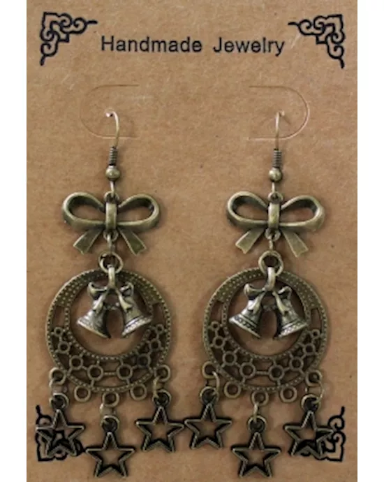 Vintage Jingle Bell Dangling Hoop Earrings