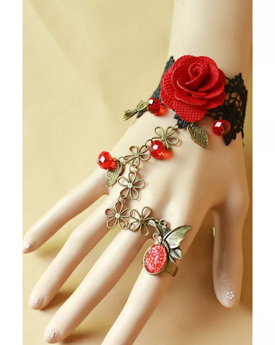 Rose Ring Link Bracelet