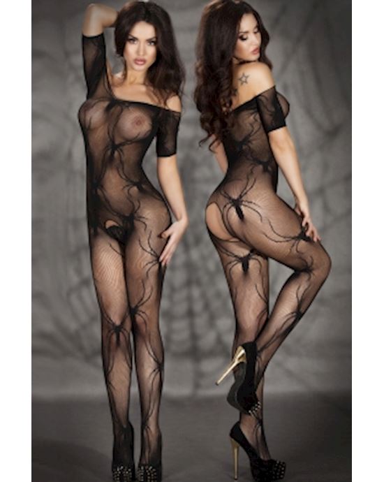 Open Crotch Spider Crawl Body Stockings