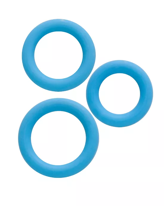 Simply Silicone Cock Ring Trio Sky Blue