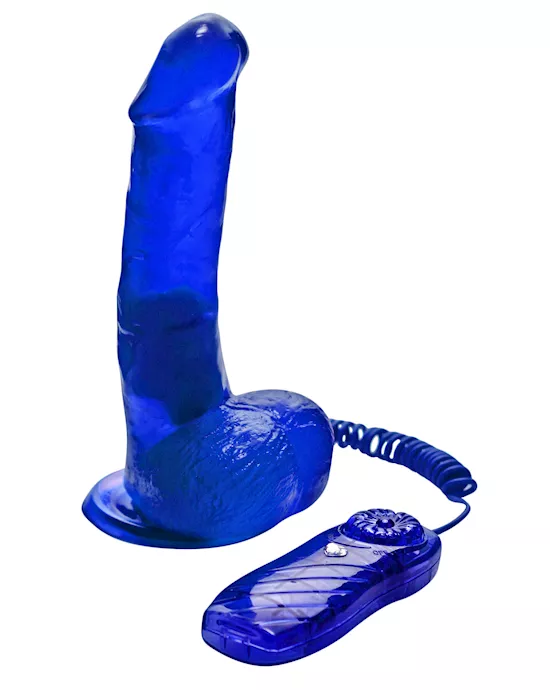 Vibrating Jelly Dildo- Blue