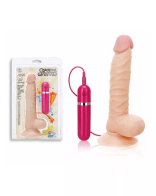 10 Function Realistic Dong 8 in with Suction Base