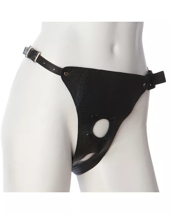 Vac-U-Lock Leather Ultra Harness -With Plug
