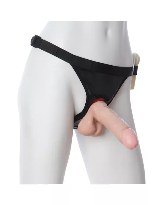 Vac-U-Lock 6 Inch Realistic Cock Vibro With Ultra Harness