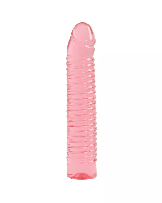 Vivid 7 Inch Ribbed Jellie Dong Tawny