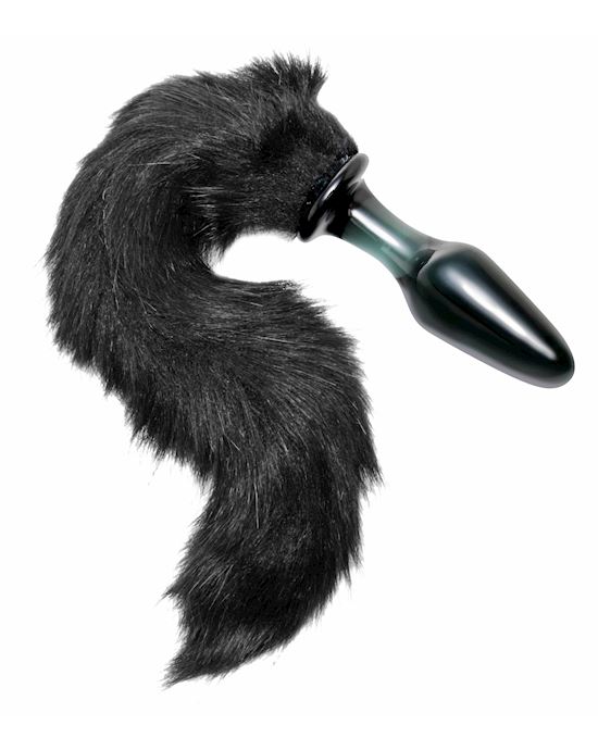 Midnight Fox Glass Butt Plug With Tail