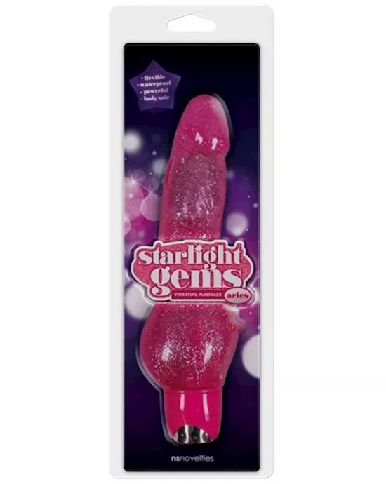 Starlight Gems Aries Vibrating Massager Pink