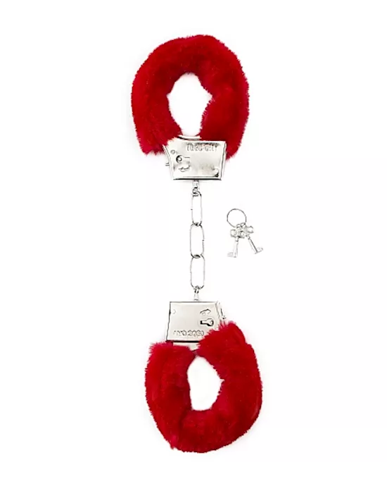 Shots Toys Furry Handcuffs Red