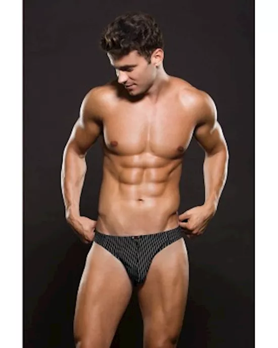 Envy Microfiber Thong M L  PinStripe