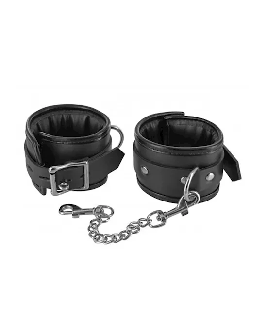 Locking Padded Wrist Cuffs w Chain