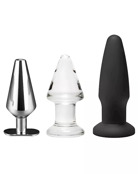 Intro to Toy Materials 3 Piece Anal Plug Kit