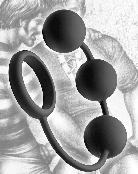 Cock Ring With 3 Weighted Balls