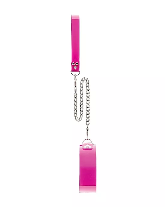 Pink Translucent Slave Collar with Velcro