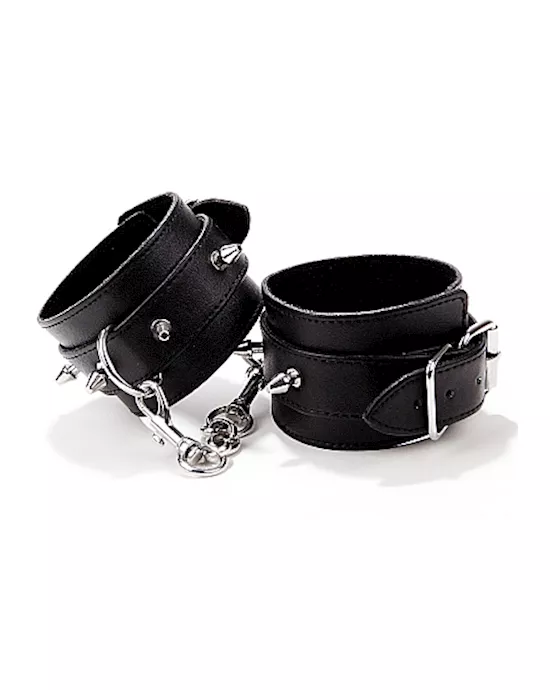 Spiked Leather Handcuffs