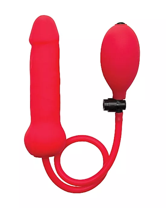 Inflatable Silicone Dong Red