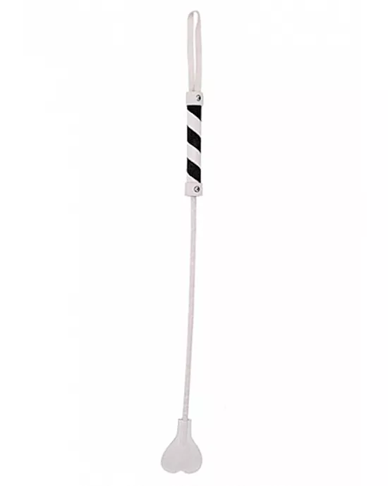 Heart Tipped Crop Suede White Black