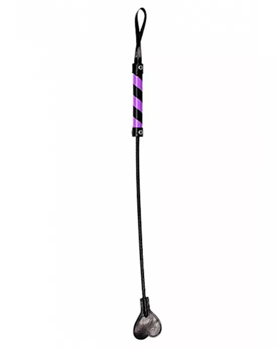 Heart Tipped Crop PVC Black Purple