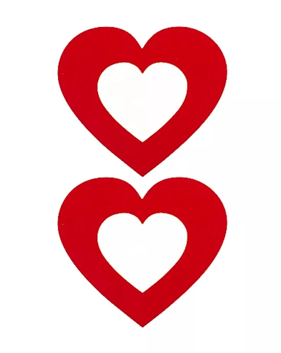 Nipple Sticker Open Hearts Red