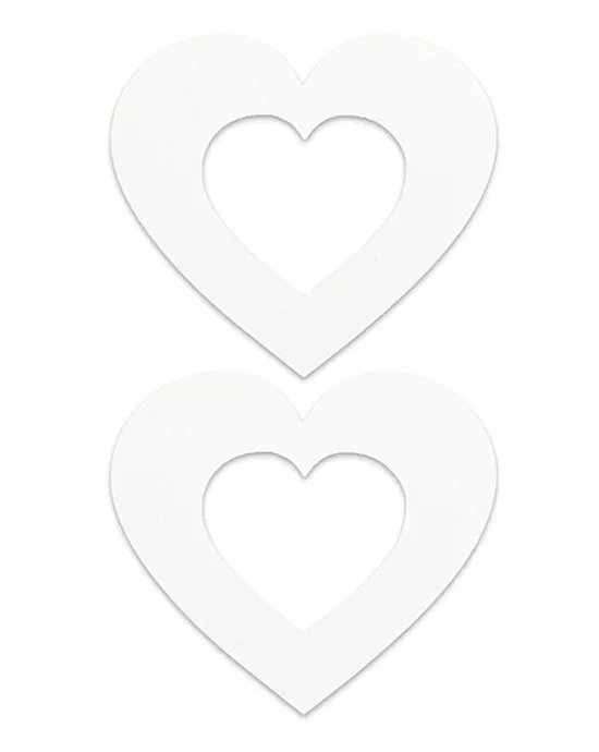 Nipple Sticker Open Hearts White