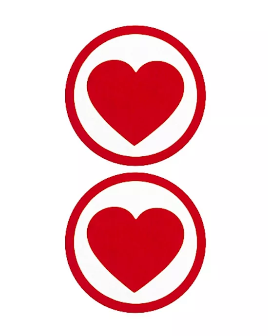 Nipple Sticker Round Hearts Red