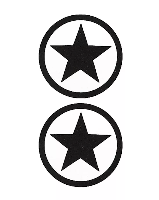 Nipple Sticker Round Stars Black