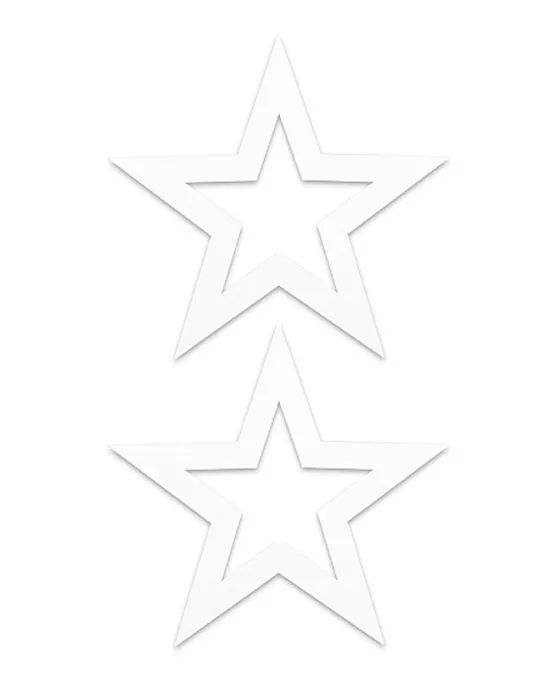 Nipple Sticker Open Stars White