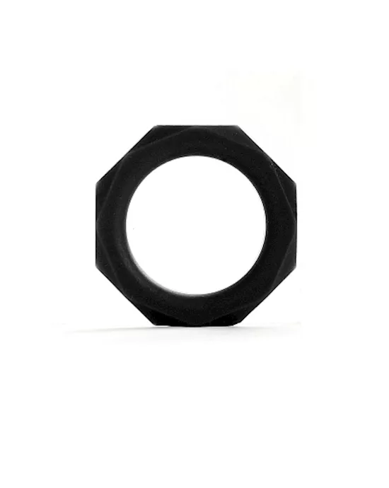 Octagon Ring Medium Black