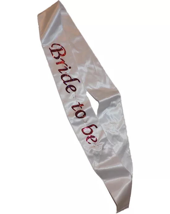 Flashing White Bride To Be Sash