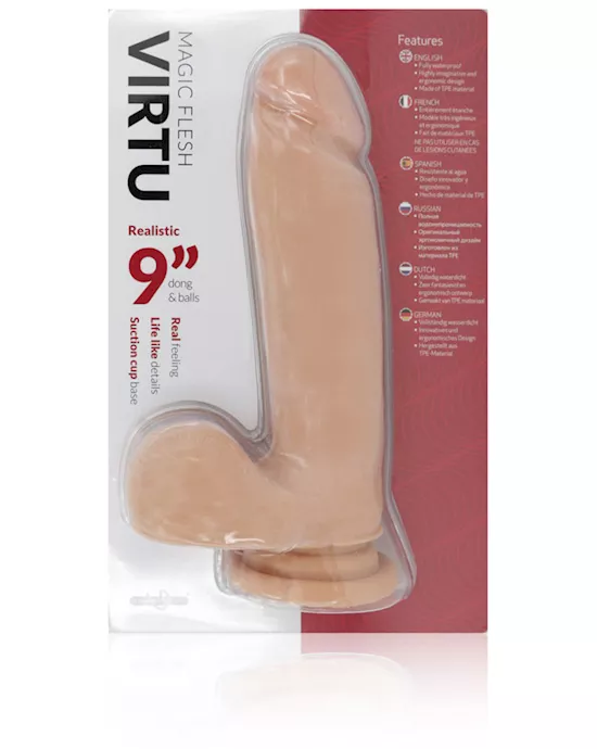 Virtu Magic Flesh Realistic 9 Inch Dong with Balls