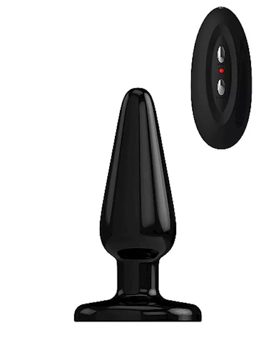 Bottom Line Buttplug Rubber Black Vibrating 5 in Model 1