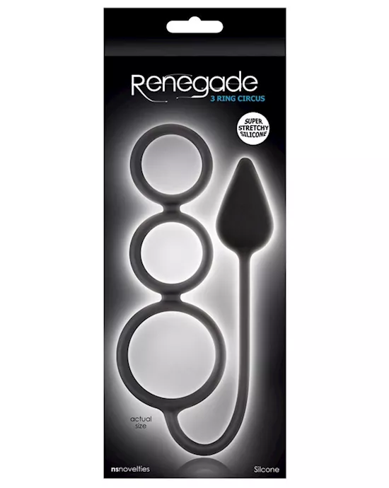 Renegade 3 Ring Circus Cock Ring Plug