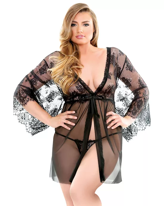 Courtney Lace Robe & G-String