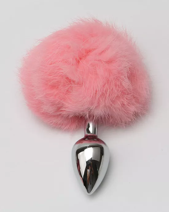 Chrome Butt Plug With Rabbit Tail