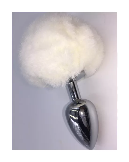 Chrome Butt Plug With Rabbit Tail