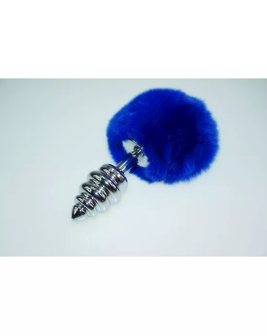 Fluffy Bunny Rippled Butt Plug